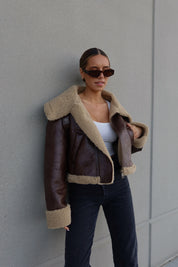 Kenzie Sherpa Pleather Jacket