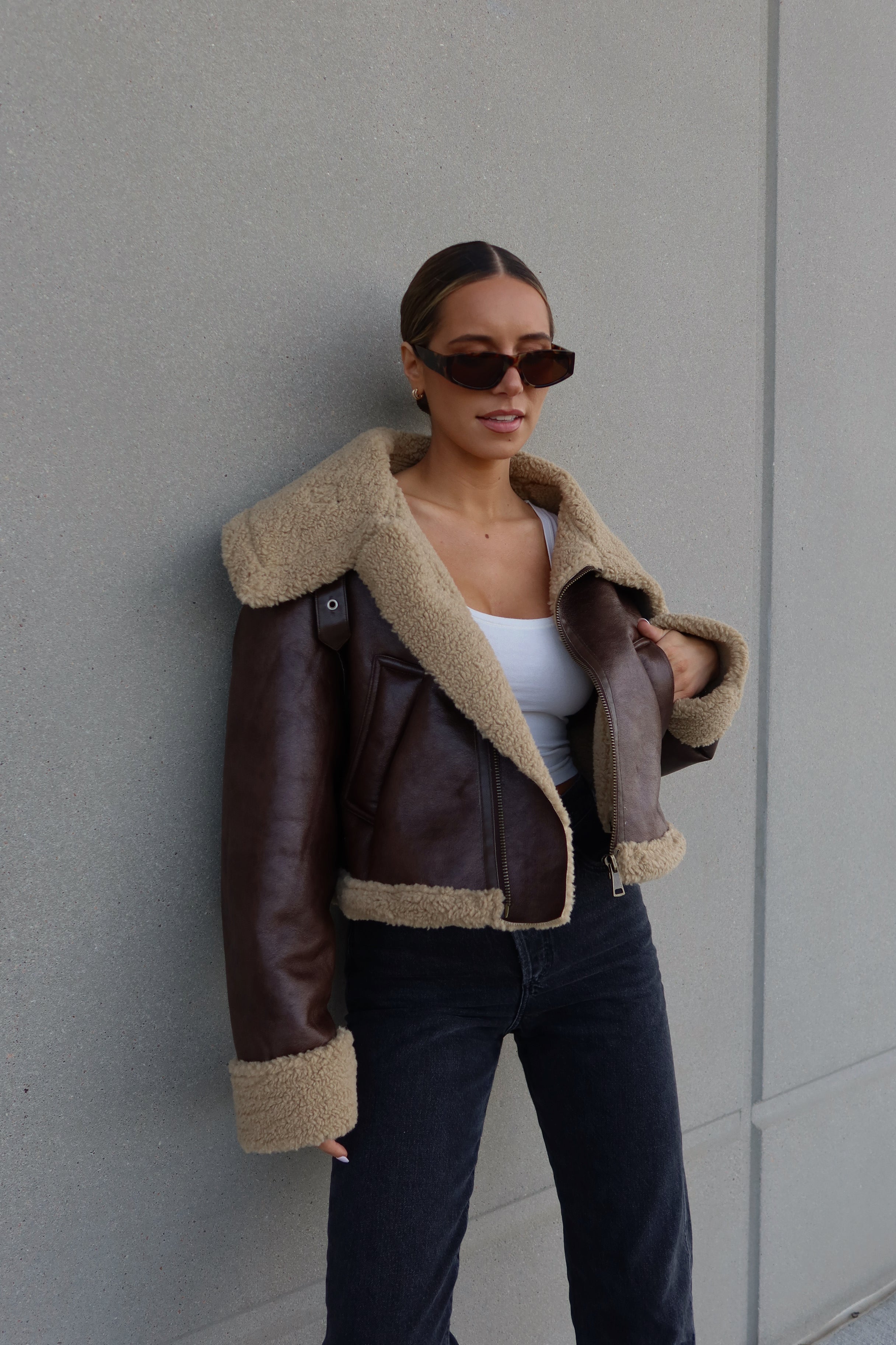 Kenzie Sherpa Pleather Jacket