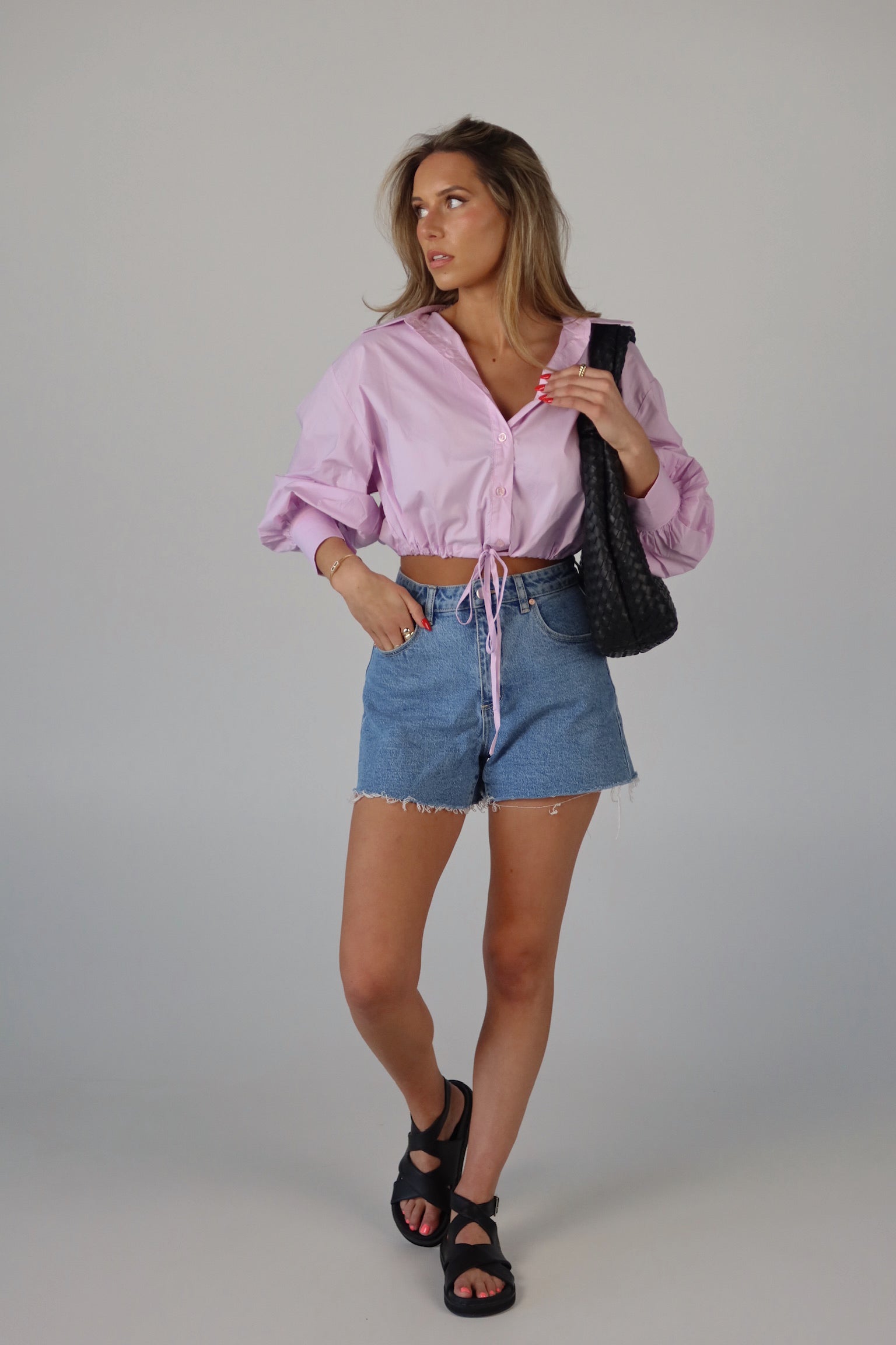 SALE :Danny Drawstring Button Down