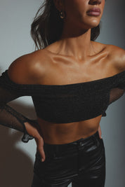 Elena Shimmering Crop Top