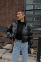 Jade Faux Leather Puffer Jacket