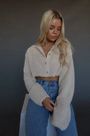 Hanna Crochet Cropped Cardigan