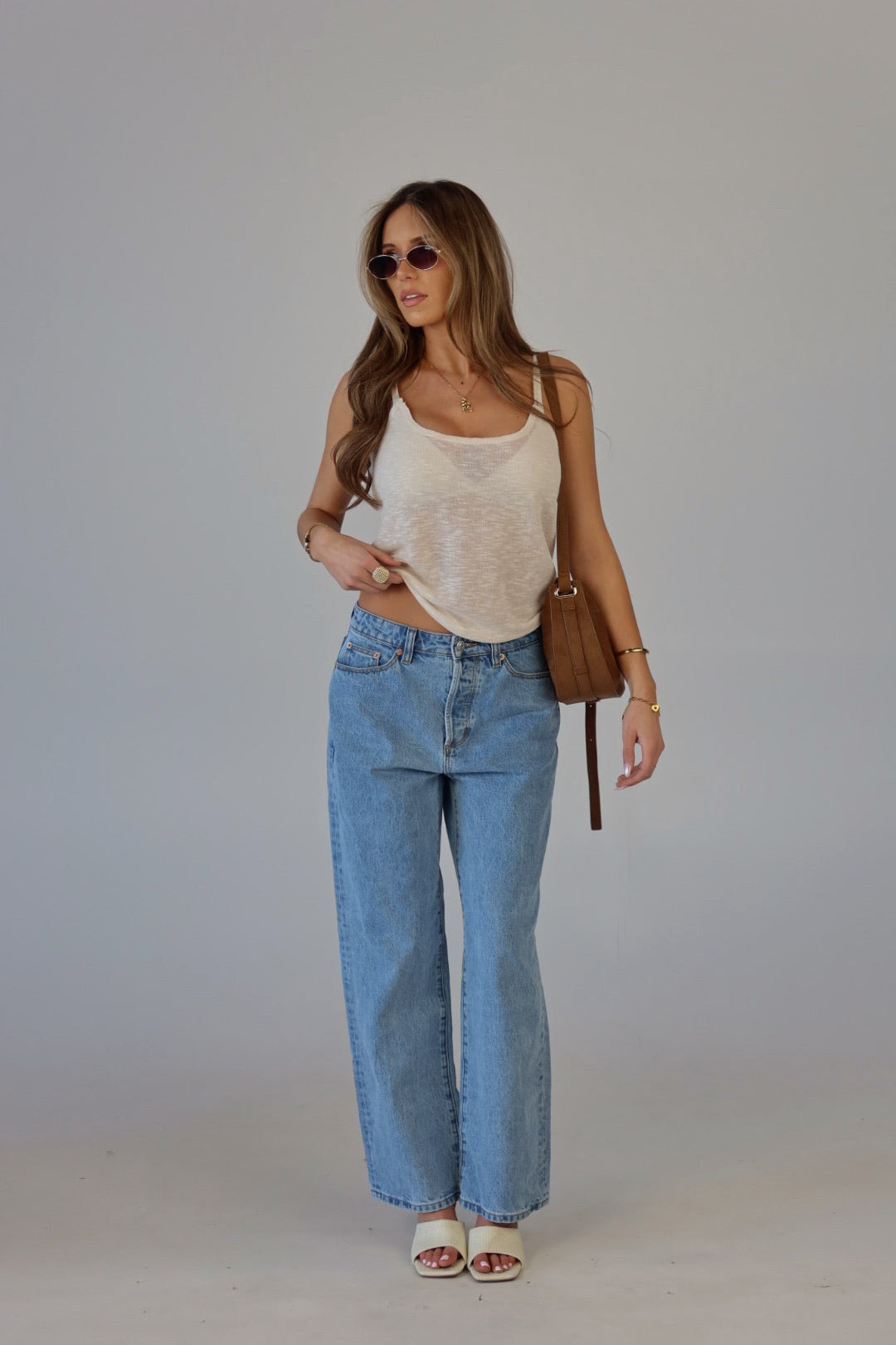 Elena Relaxed Tank in Cream