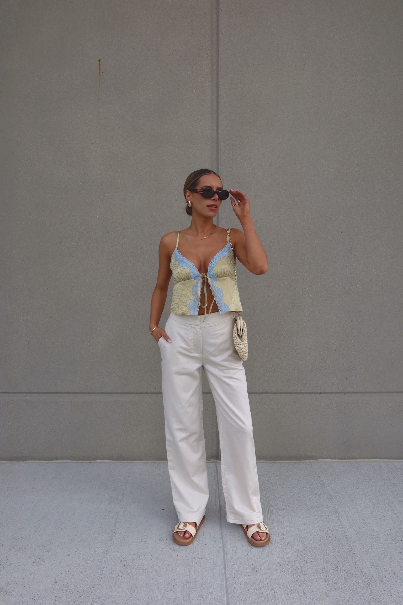 Emelia Natural Linen Straight Leg Pants
