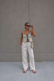 Emelia Natural Linen Straight Leg Pants