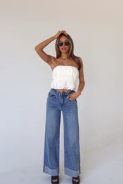 Jasmine Open Back Ruffle Top