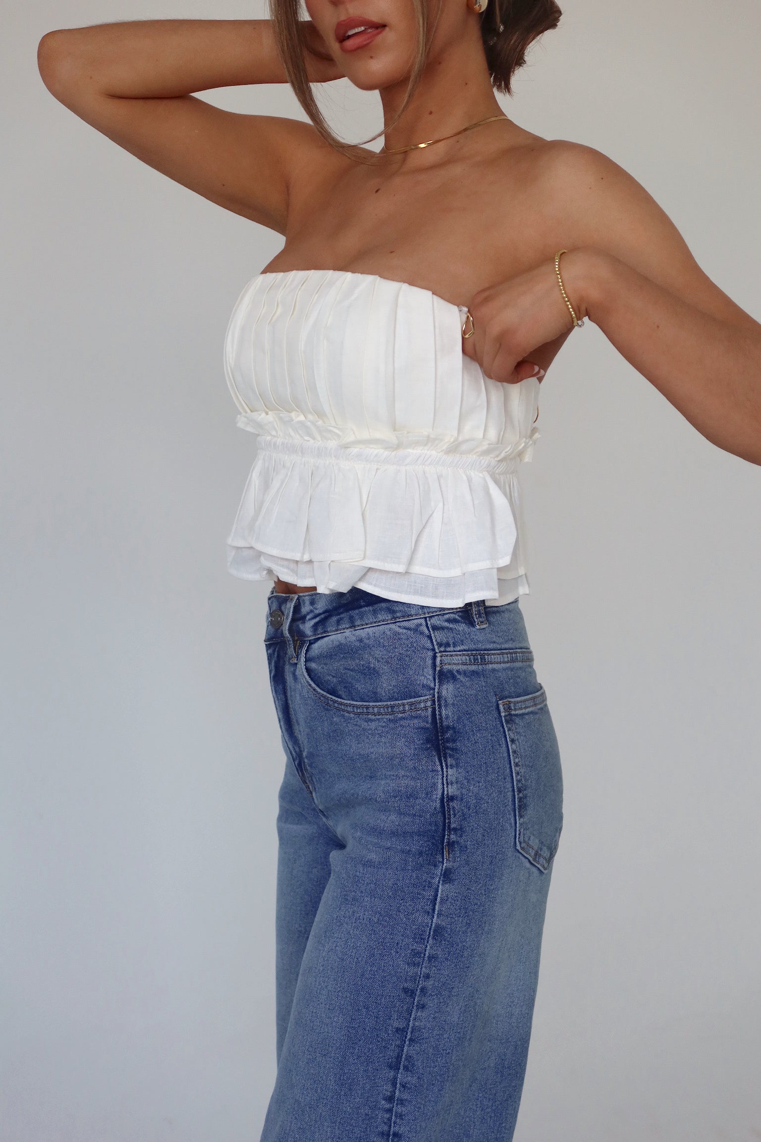 Jasmine Open Back Ruffle Top