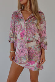 Lilianna Satin Button-Down Top