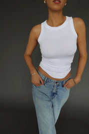 Vera White Fitted Tank