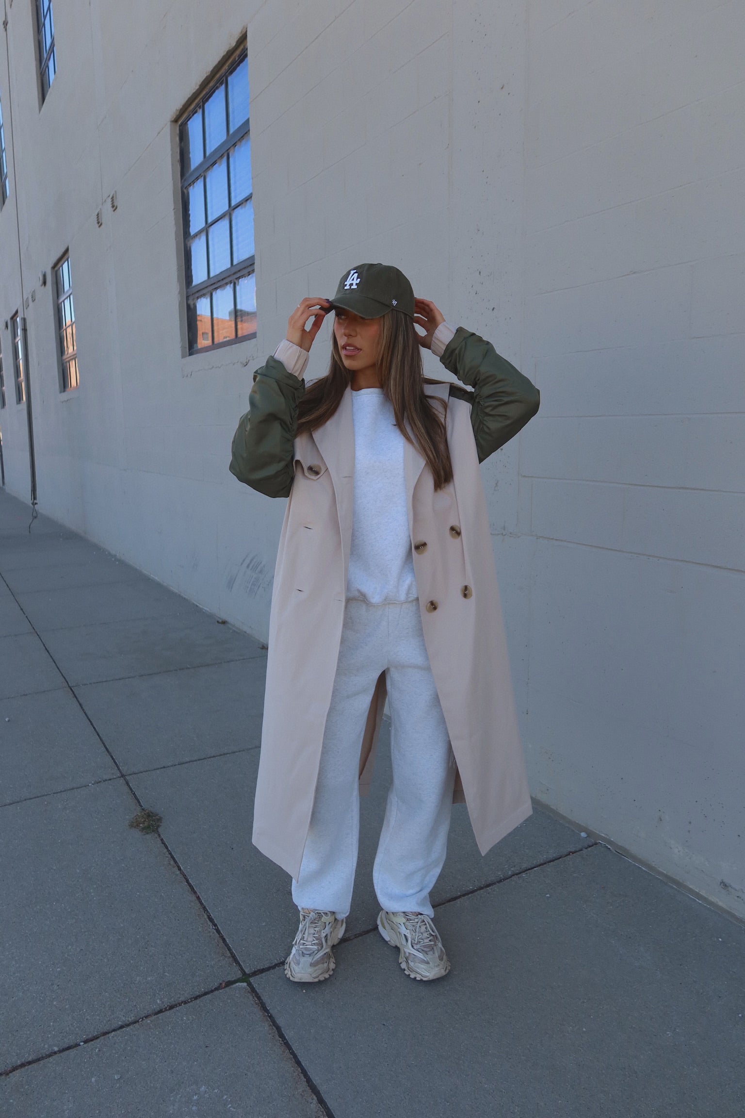 Khaki Combo Trench Coat
