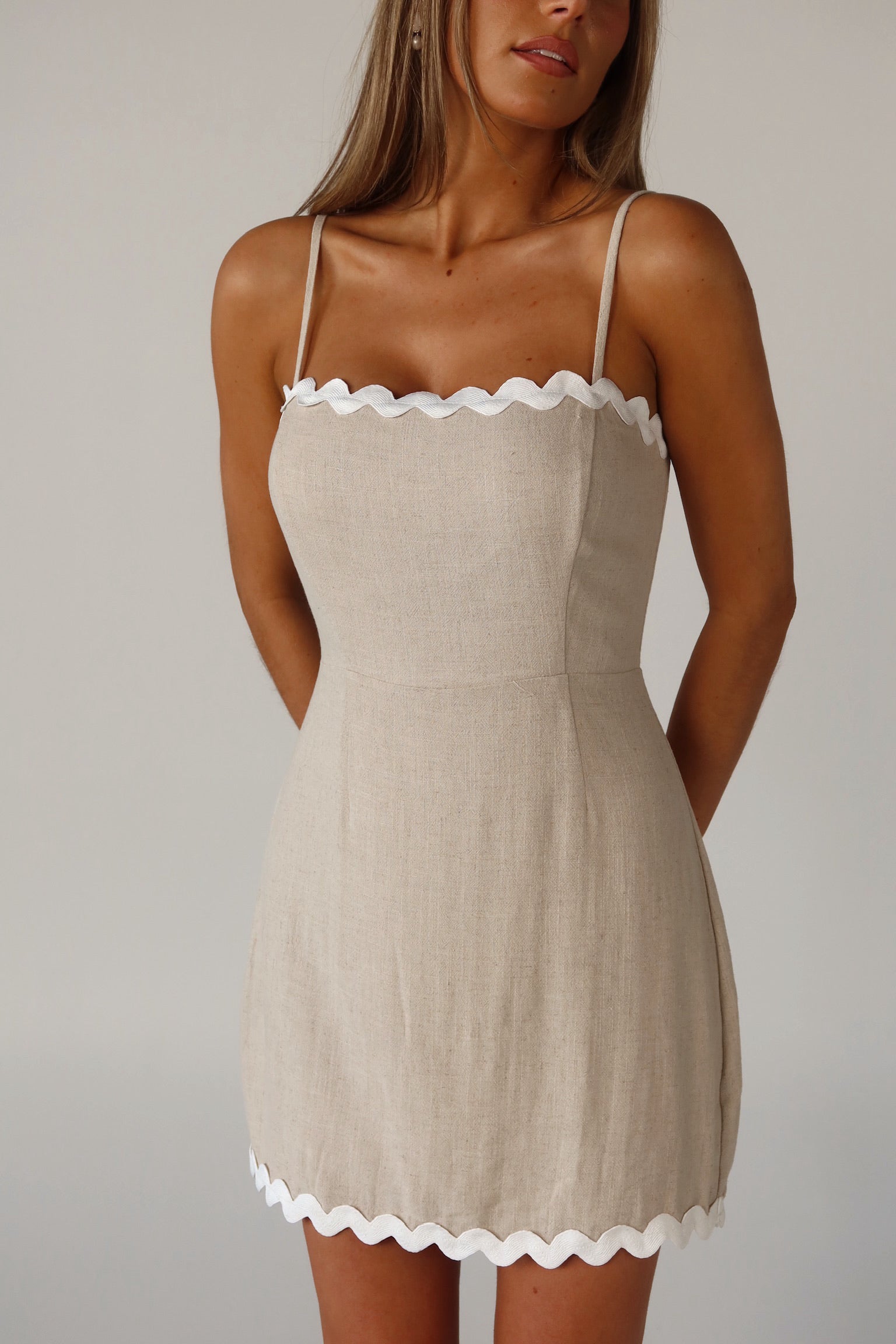 Marlee Scallop Trim Mini Dress