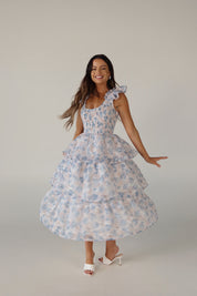 Veda Floral Tiered Midi Dress