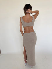 Brianna Knit Cut Out Maxi Dress