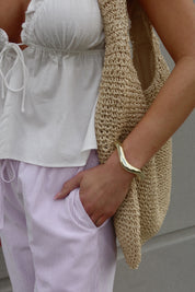 Irregular Metal Cuff Bracelet In Gold
