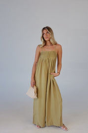 Eden Wide Leg Linen Jumpsuit
