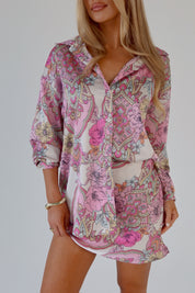 Lilianna Satin Button-Down Top