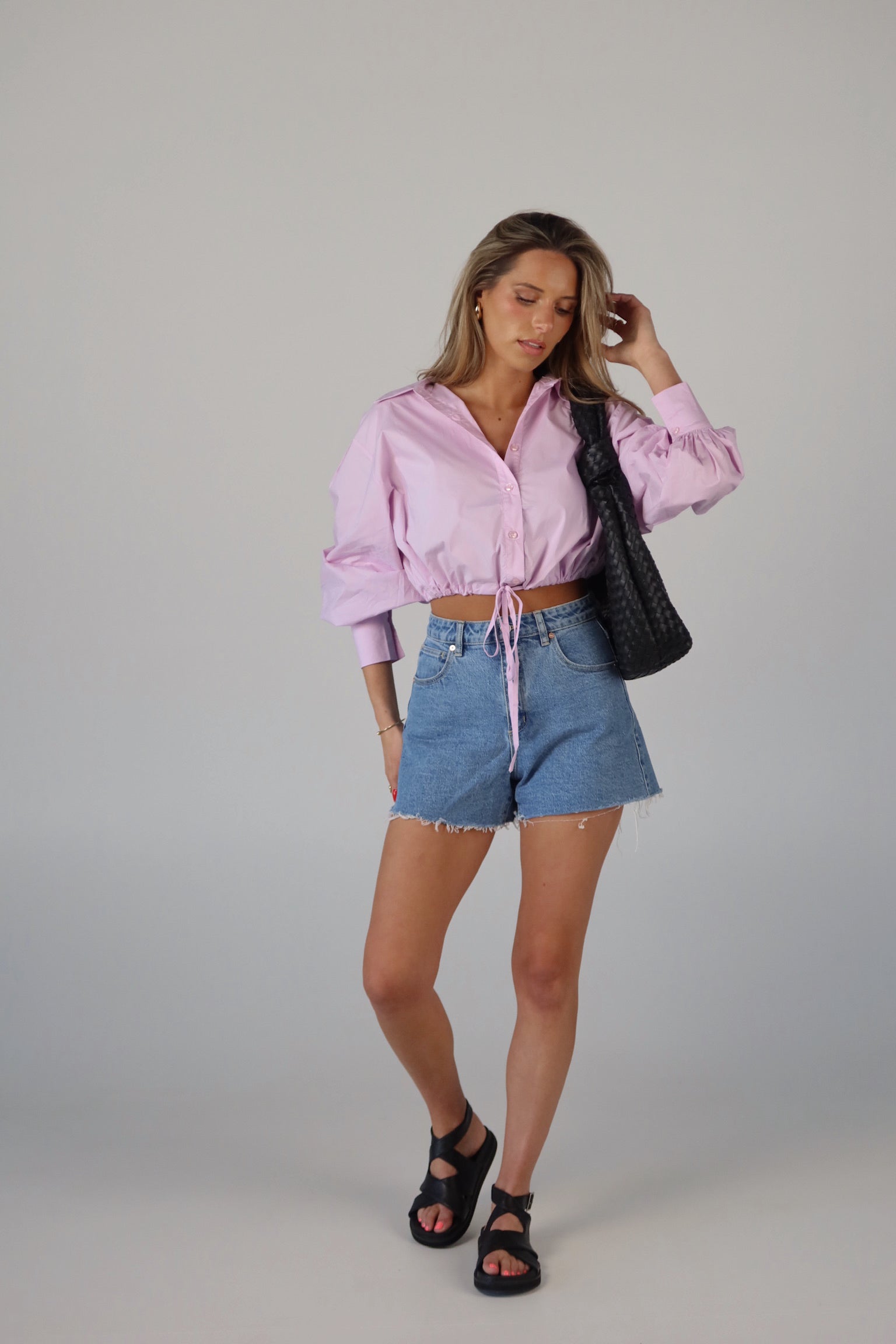 SALE :Danny Drawstring Button Down