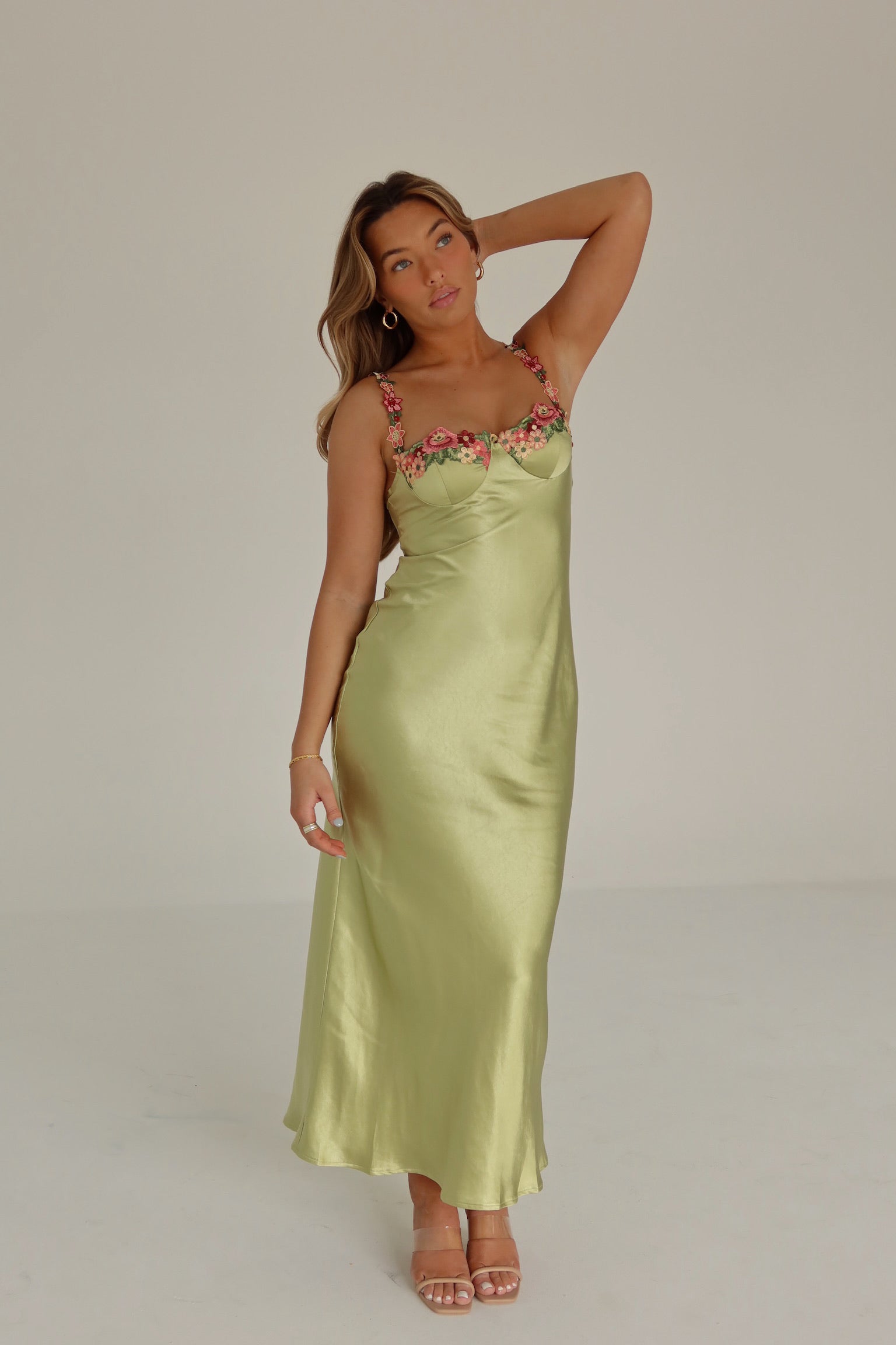 Naomi Floral Hem Silk Maxi Dress