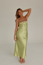 Naomi Floral Hem Silk Maxi Dress