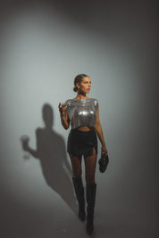 RESTOCKED :High Shine Chainmail Top