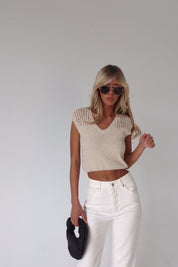 Lianna Crochet Knit Reversible Top