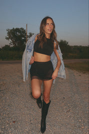 Jewell Mesh Rhinestone Mini Skirt