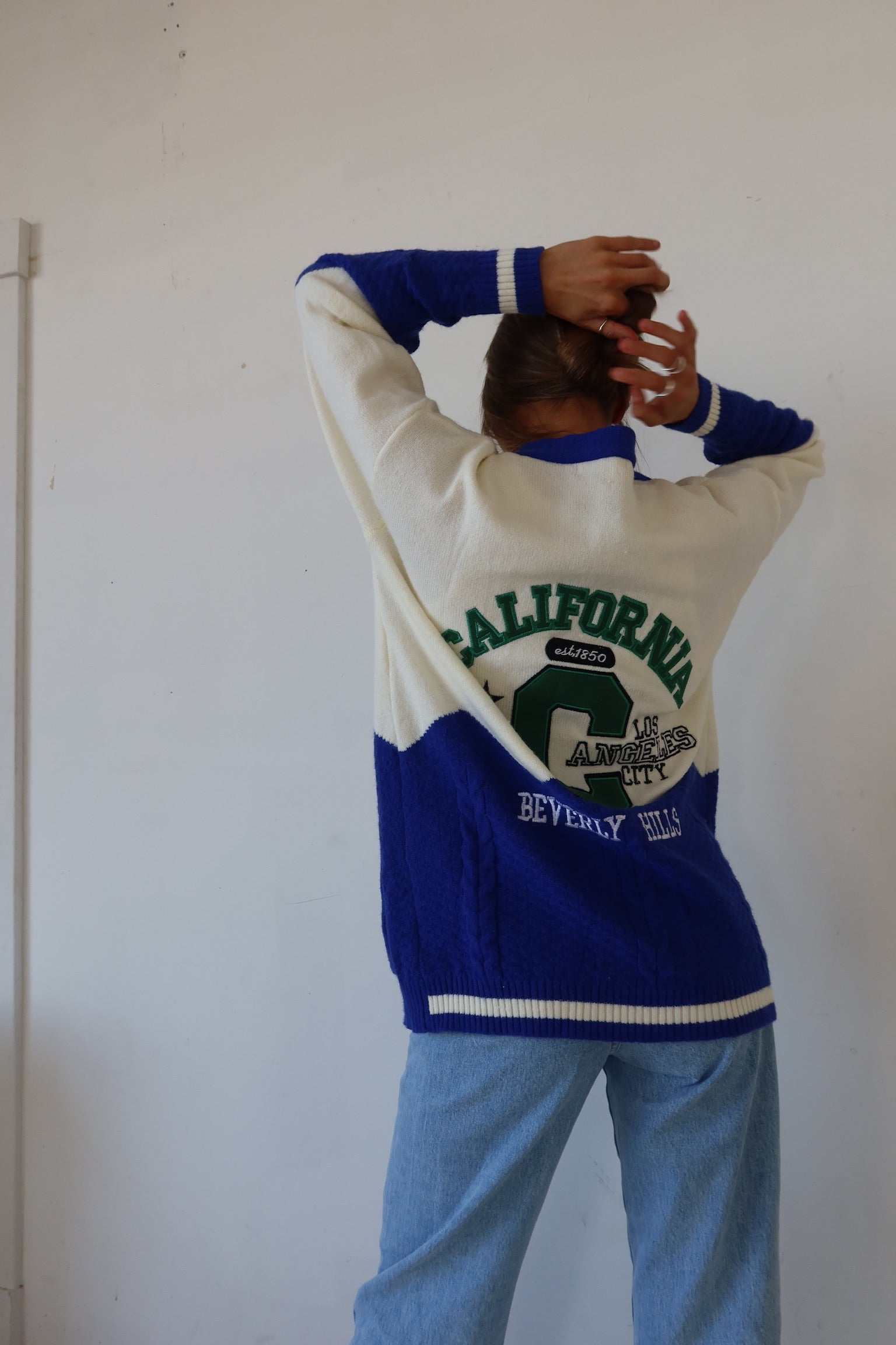 California Oversized Varsity Cardigan