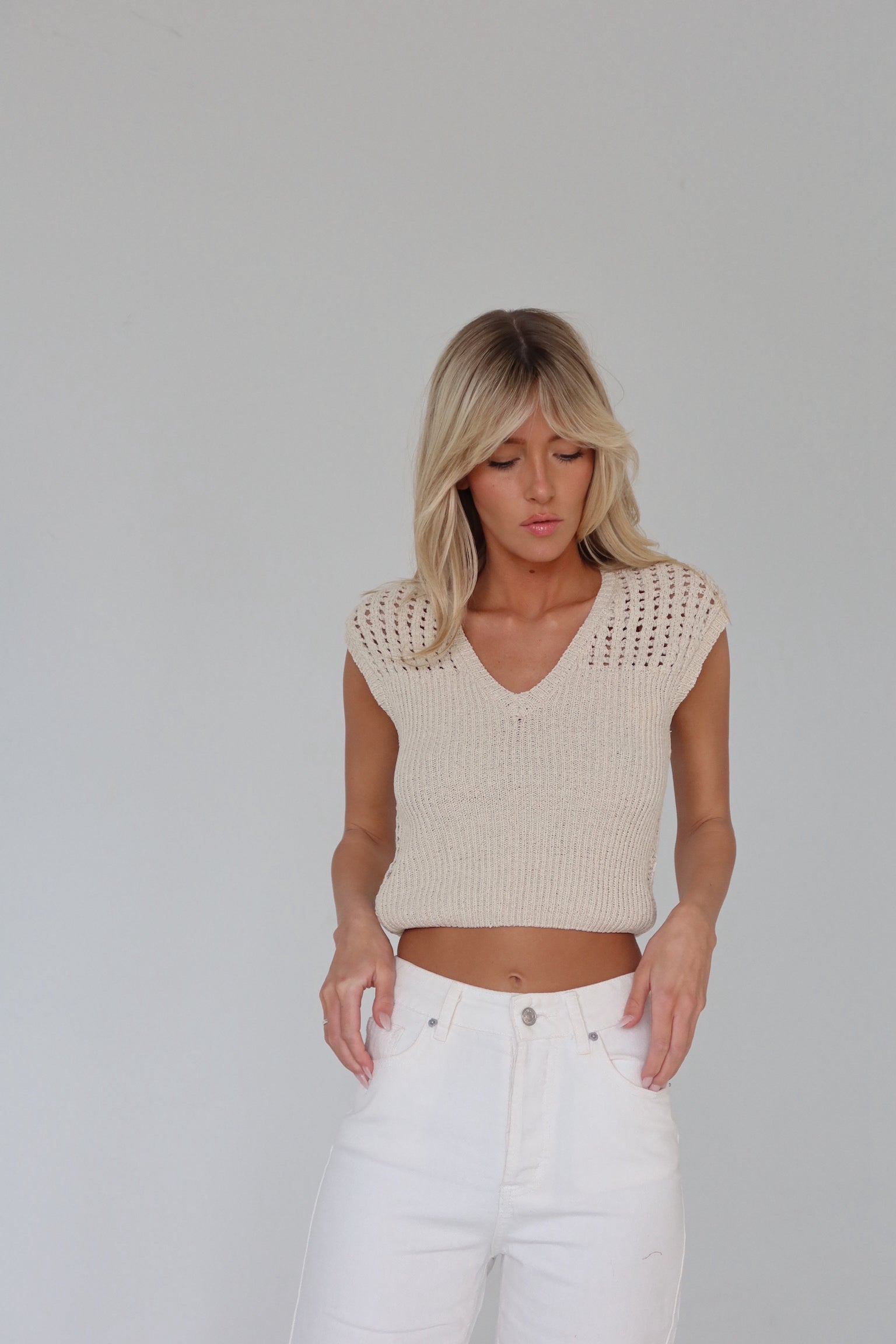 Lianna Crochet Knit Reversible Top