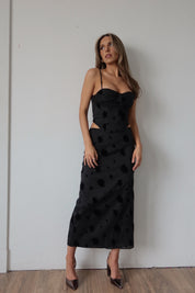 Tia Velvet Floral Corset Top