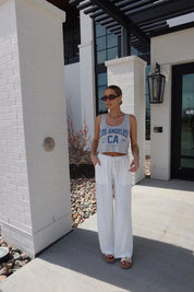 Los Angeles Boxy Tank In Grey