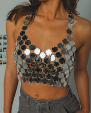 RESTOCKED :Catiana Metal Crop Top