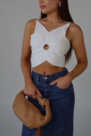 SALE :Eva Open Back Flower Top