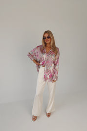 Lilianna Satin Button-Down Top