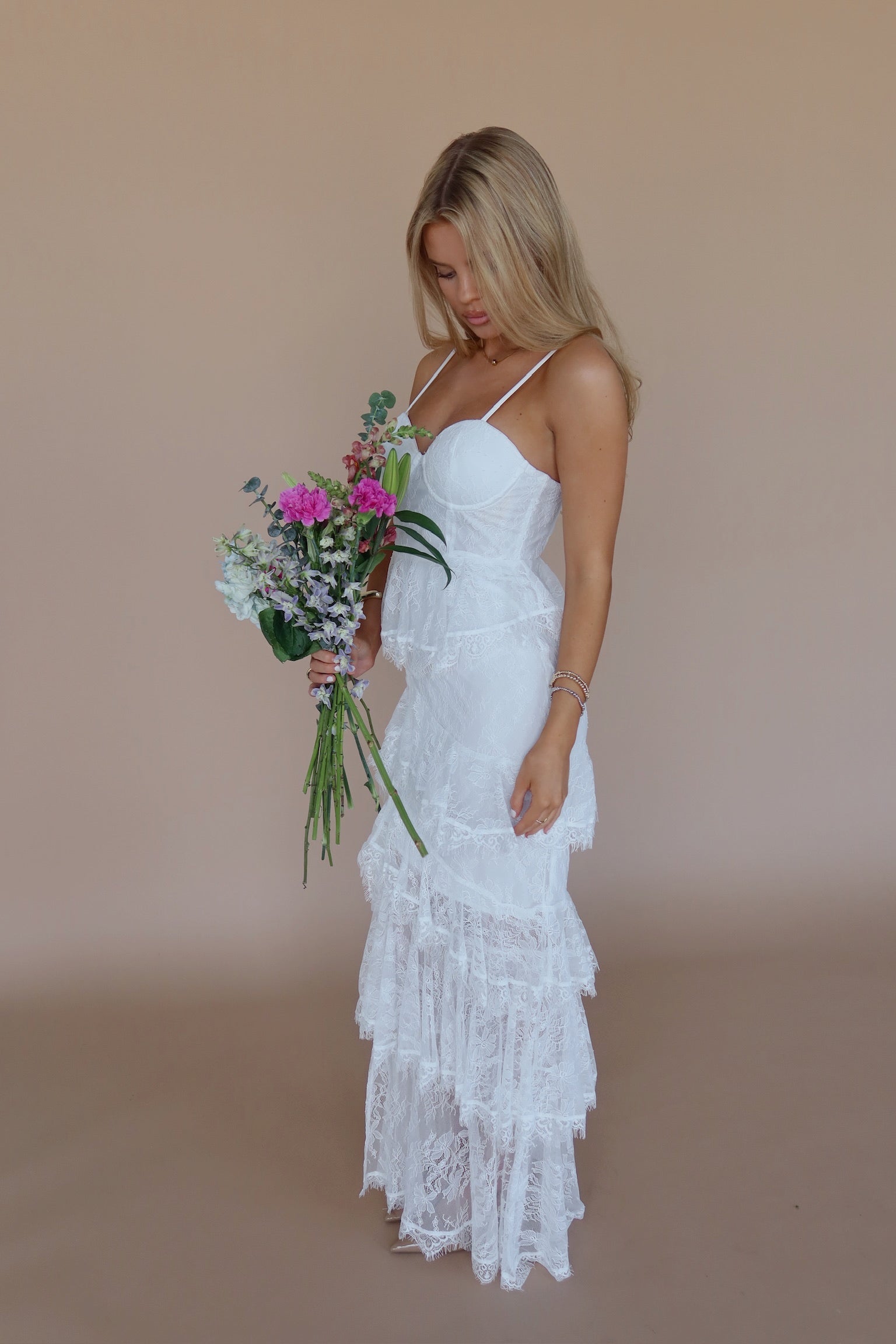 Mabel Lace Bustier Maxi Dress