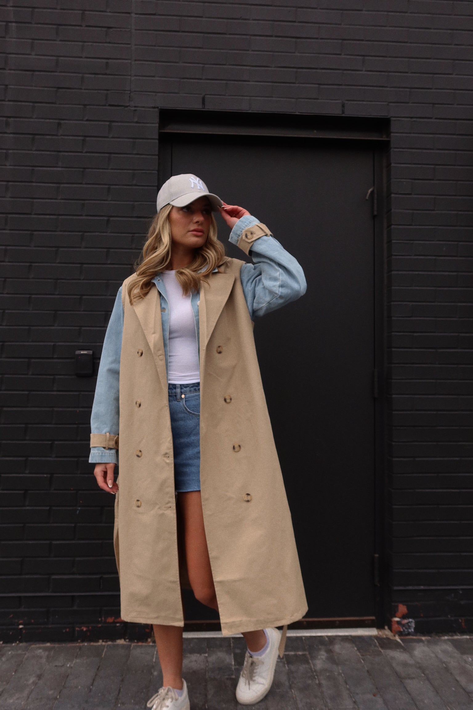 Paige Khaki Combo Trench Coat