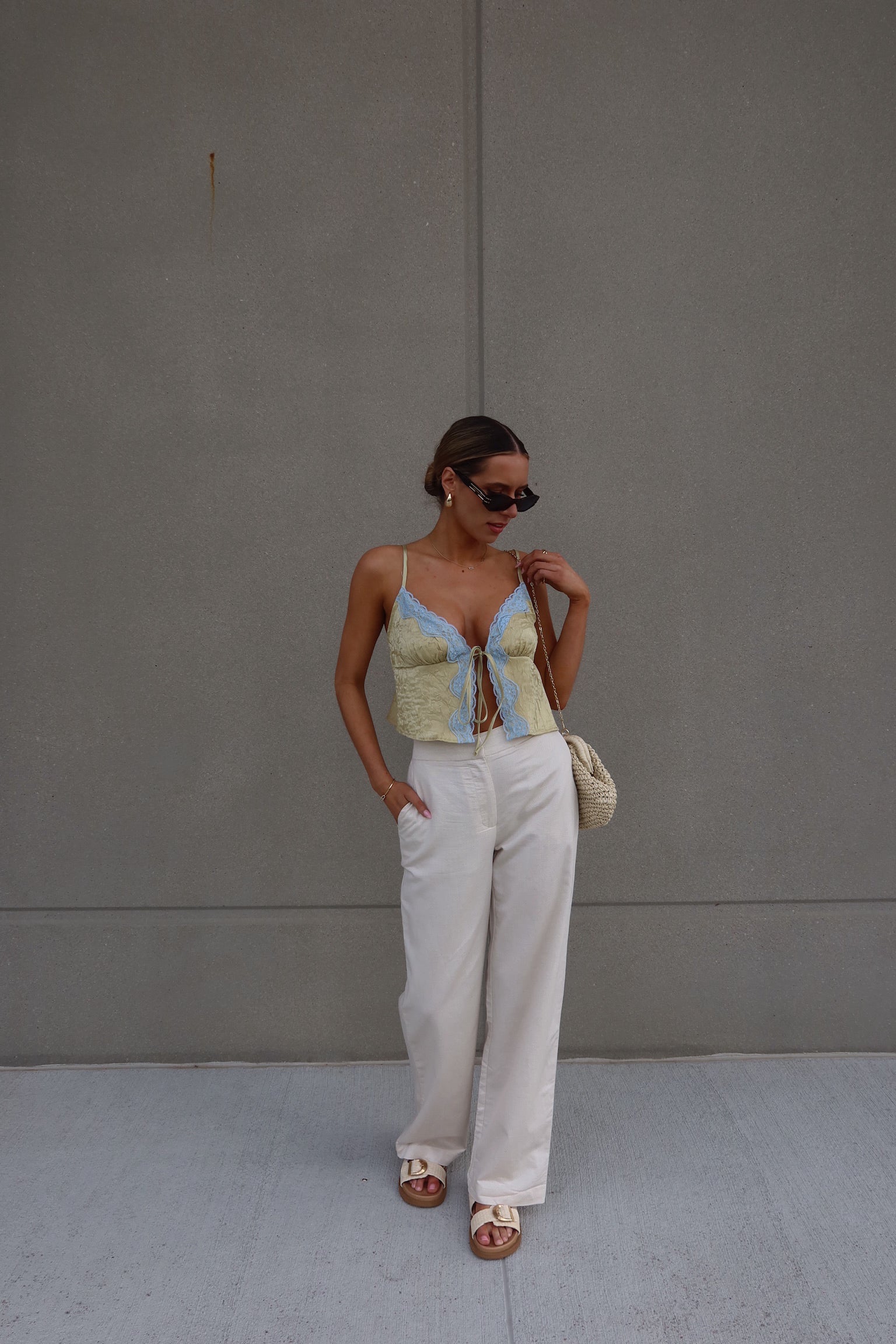 Emelia Natural Linen Straight Leg Pants