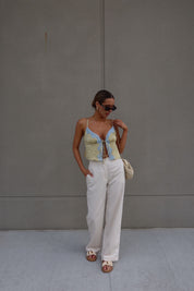 Emelia Natural Linen Straight Leg Pants