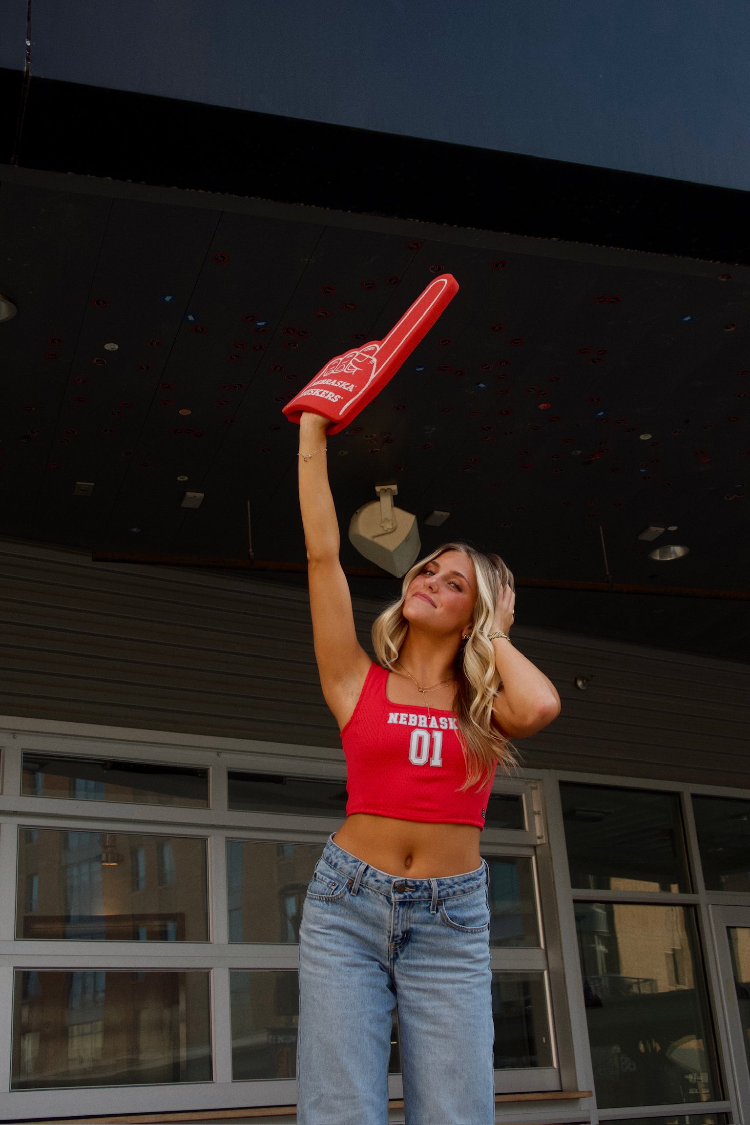 Nebraska Jersey Corset Top In Red