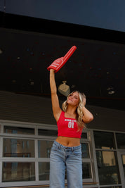 Nebraska Jersey Corset Top In Red