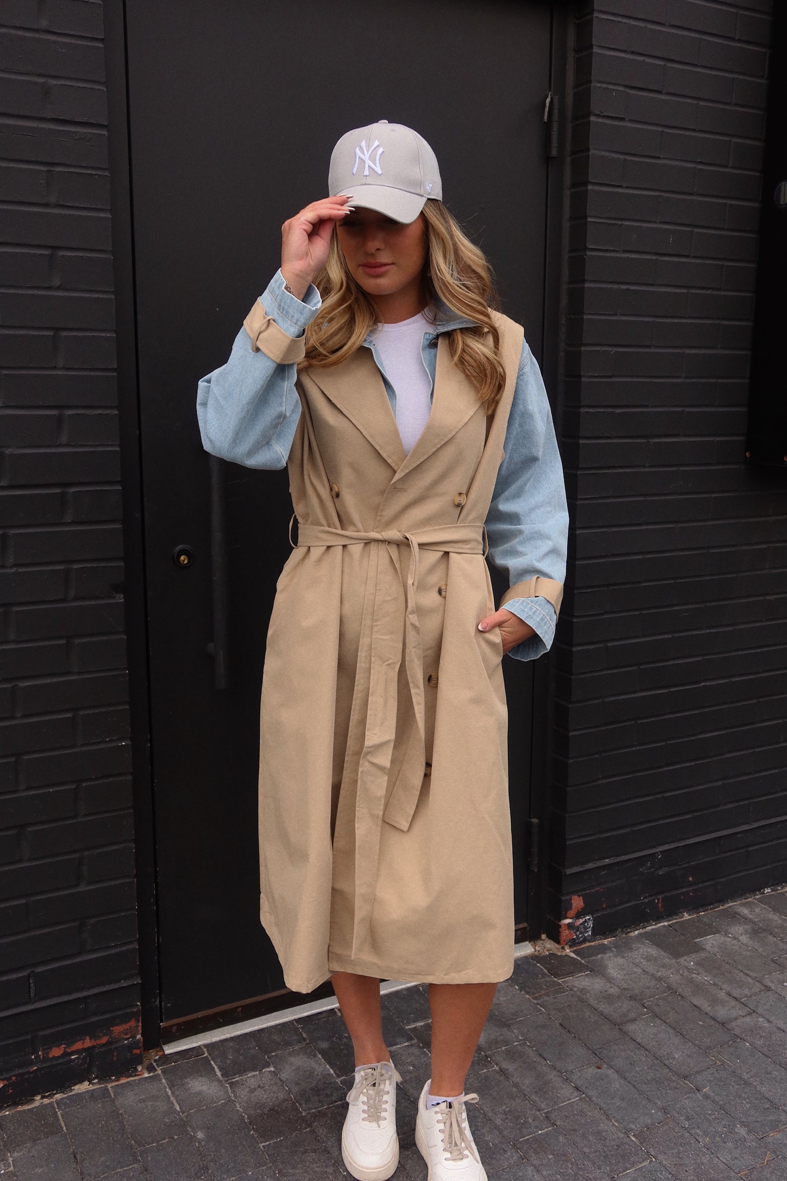 Paige Khaki Combo Trench Coat