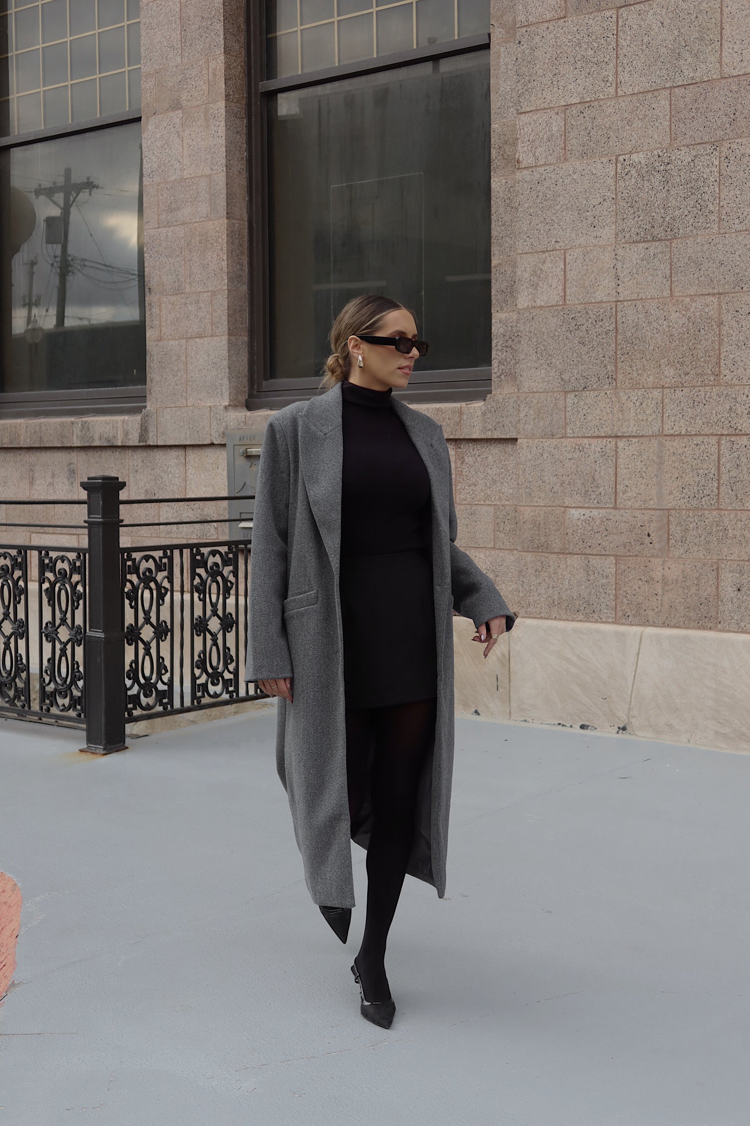 SALE :Drew Trench Coat in Grey