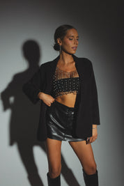 RESTOCKED :Glitz and Glam Sheer Crop Top