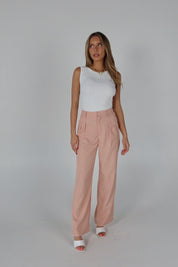 Lizzy High Waist Trousers In Blush