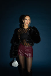 Jayda Faux Fur Jacket In Black