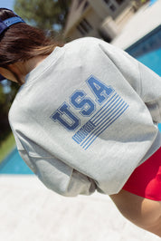 Oversized USA Crewneck Sweatshirt