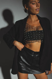 RESTOCKED :Glitz and Glam Sheer Crop Top