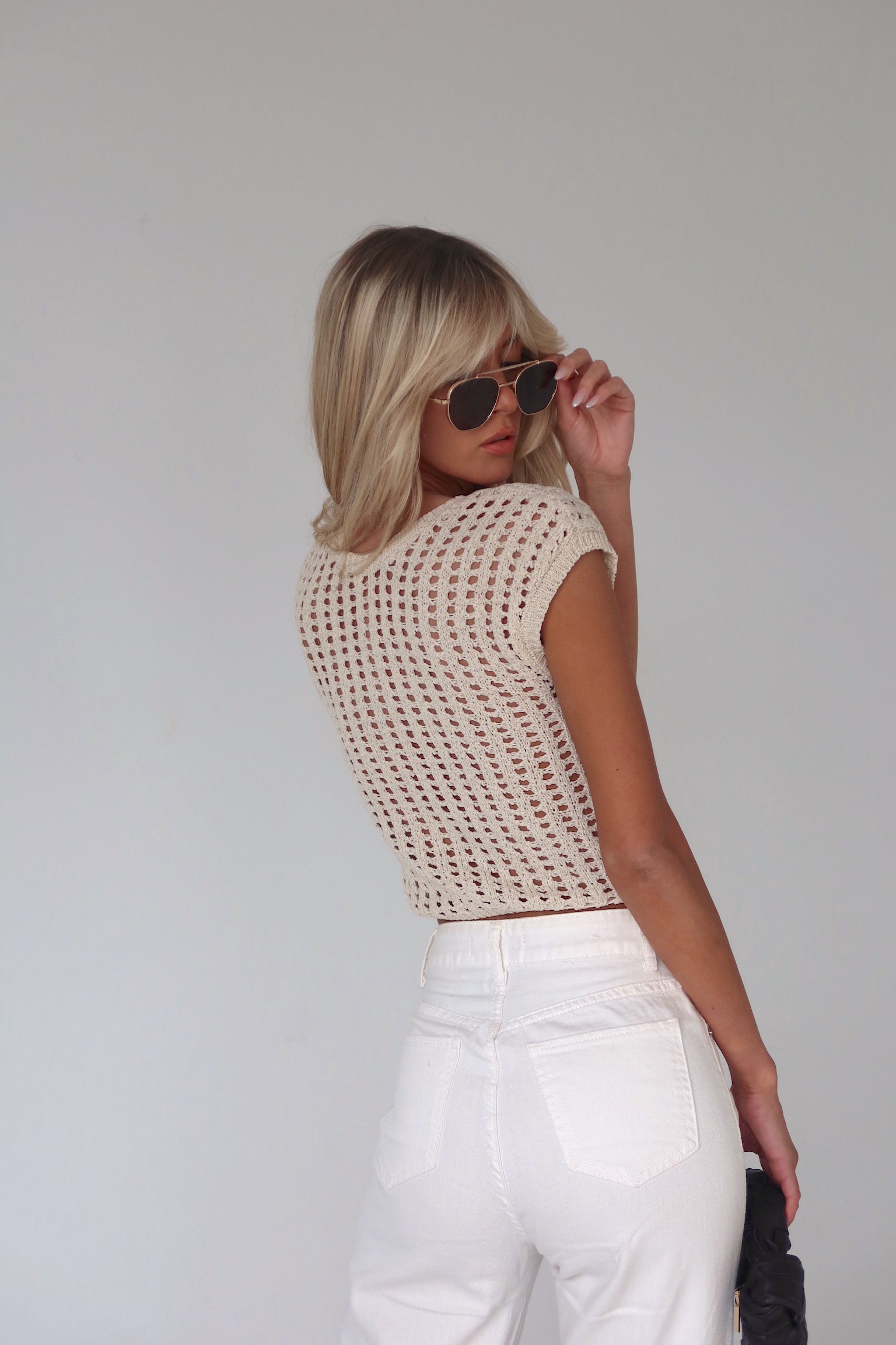 Lianna Crochet Knit Reversible Top