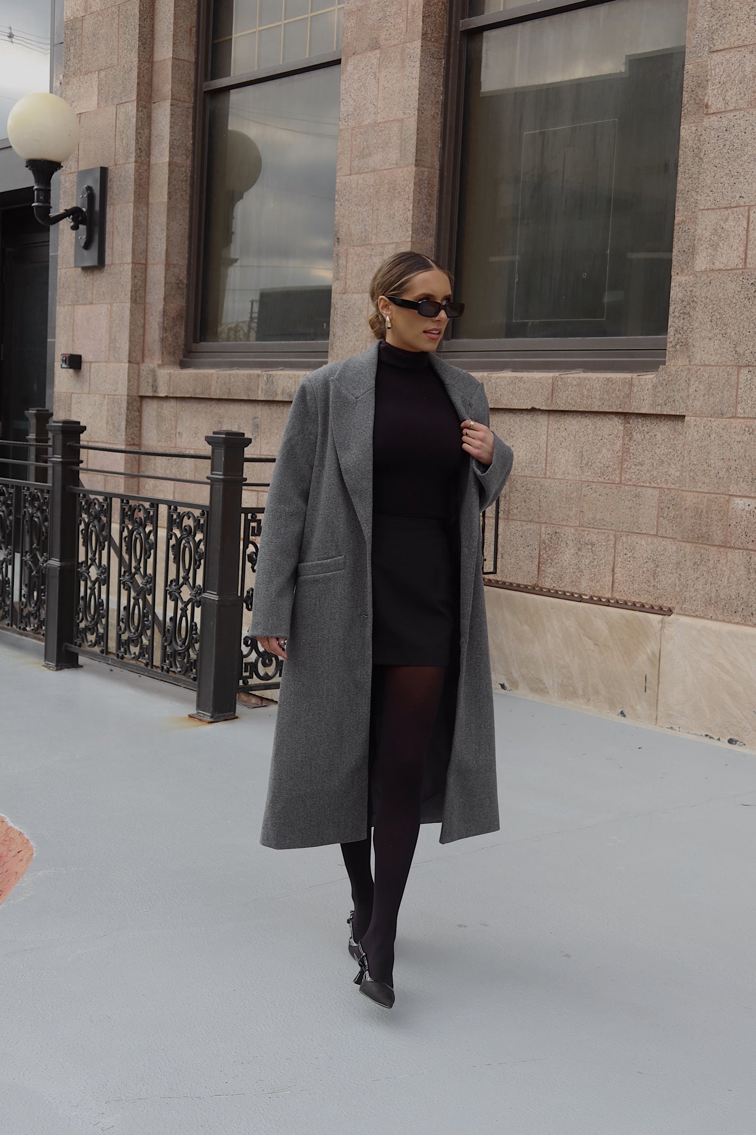 SALE :Drew Trench Coat in Grey