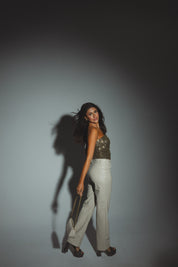 Haiden High Waist Pants In Beige