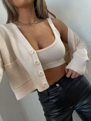 Molly Cropped Cardigan Set